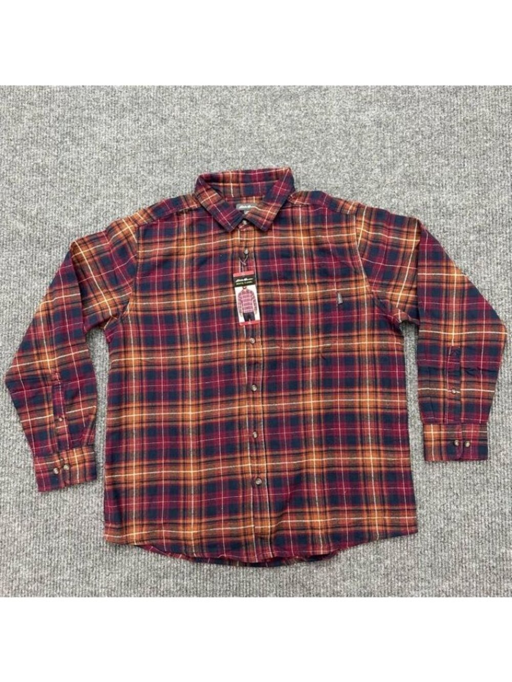 Eddie Bauer Bristol Flannel Plaid Long Sleeve Button Up Shirt Mens Size XL NEW